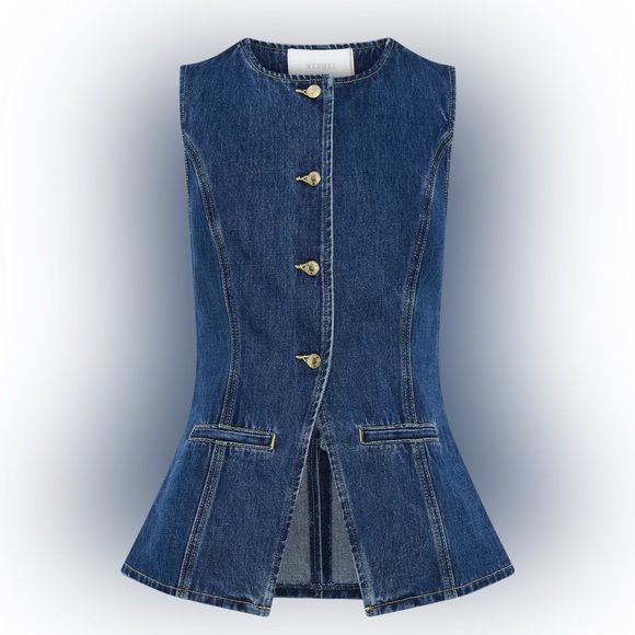 MESHKI Denim Button Up Top & Shorts - Picture 8 of 8